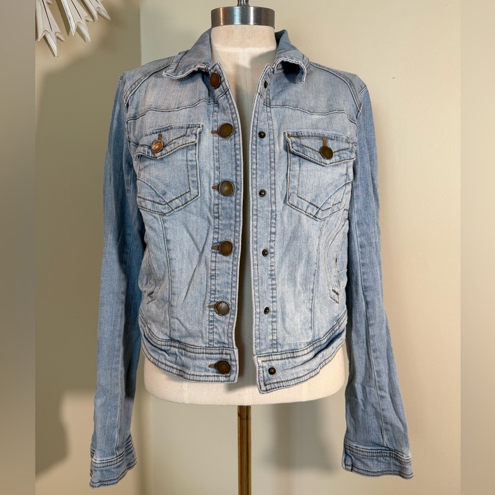 Material Girl distressed Jean jacket M